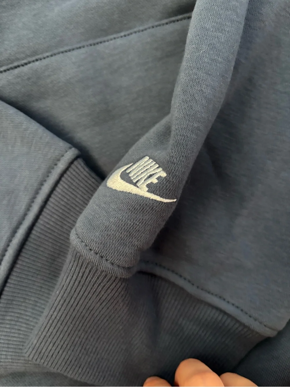 Nike Air Jordan Dark Blue Pullover Hoodie with White Logo